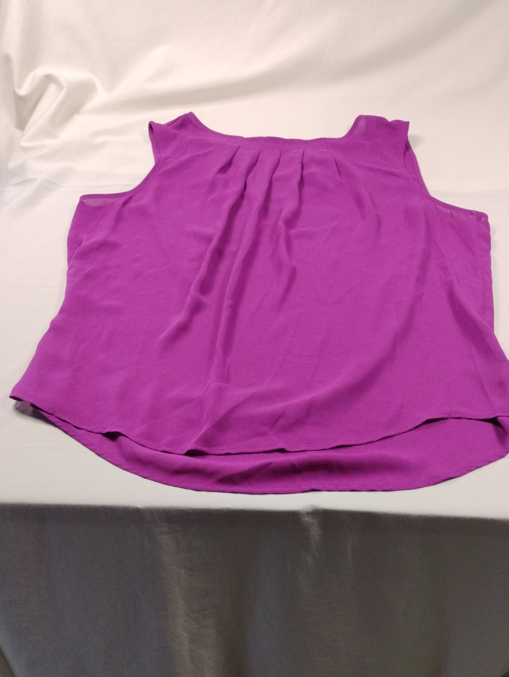 Worthington Purple Sleeveless Pleated Neck Camisole Size XL
